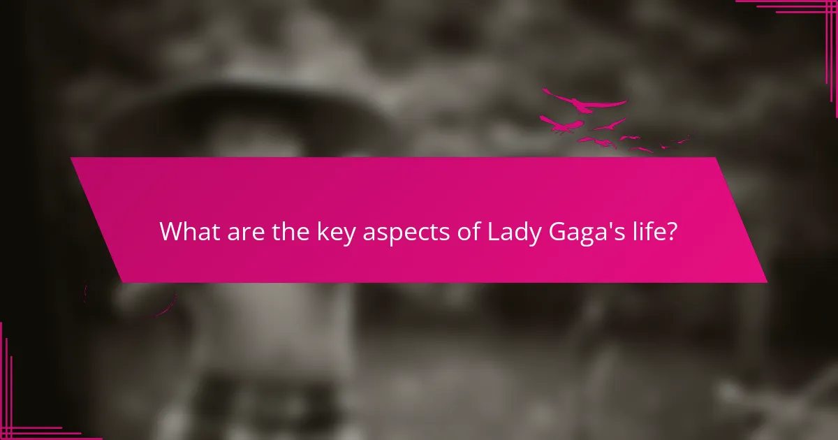 What are the key aspects of Lady Gaga's life?