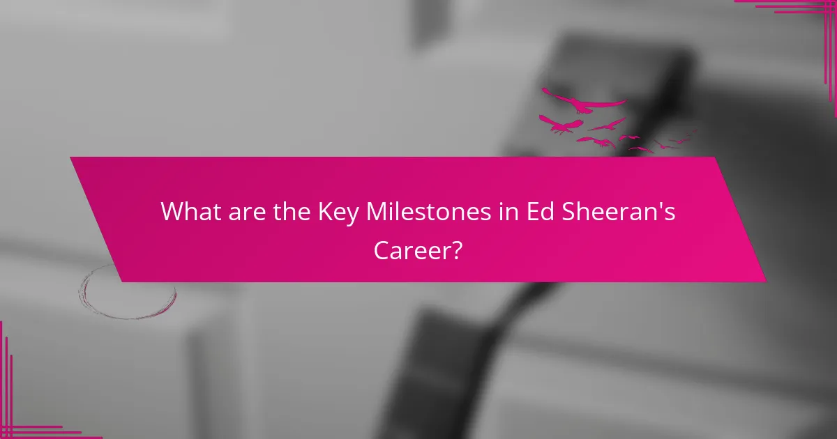 What are the Key Milestones in Ed Sheeran's Career?