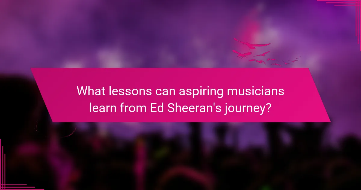 What lessons can aspiring musicians learn from Ed Sheeran's journey?